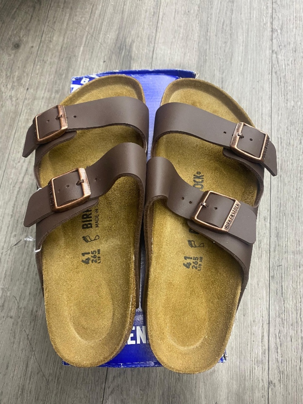 Birkenstock Arizona BS Dark Brown Sandals Regular Fit Leather Footbed  Descripti